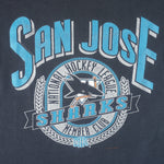 NHL (Nutmeg) - San Jose Sharks Member Club T-Shirt 1990s Large Vintage Hockey