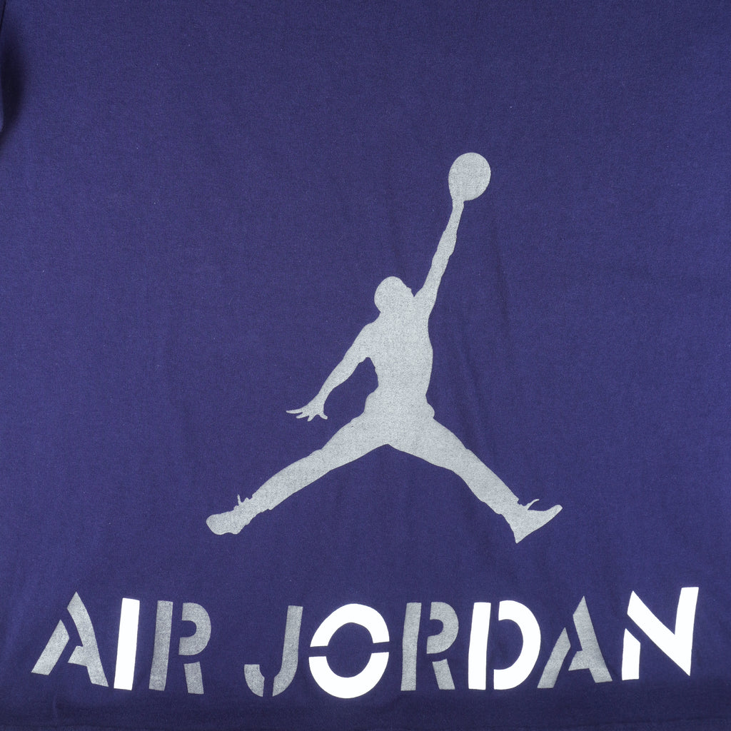 Jordan - Dark Blue Basketball T-Shirt 1990s Large Vintage Retro