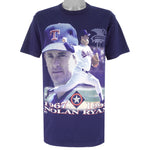 MLB (Pro Player) - Rangers Texas Nolan Ryan Statistic Single Stitch T-Shirt 1993 Large