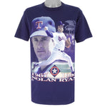 MLB (Pro Player) - Rangers Texas Nolan Ryan Single Stitch T-Shirt 1990s Large Vintage Retro Baseball