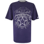 NFL (Logo 7) - Dallas Cowboys Spell-Out T-Shirt 1994 Vintage Football Large