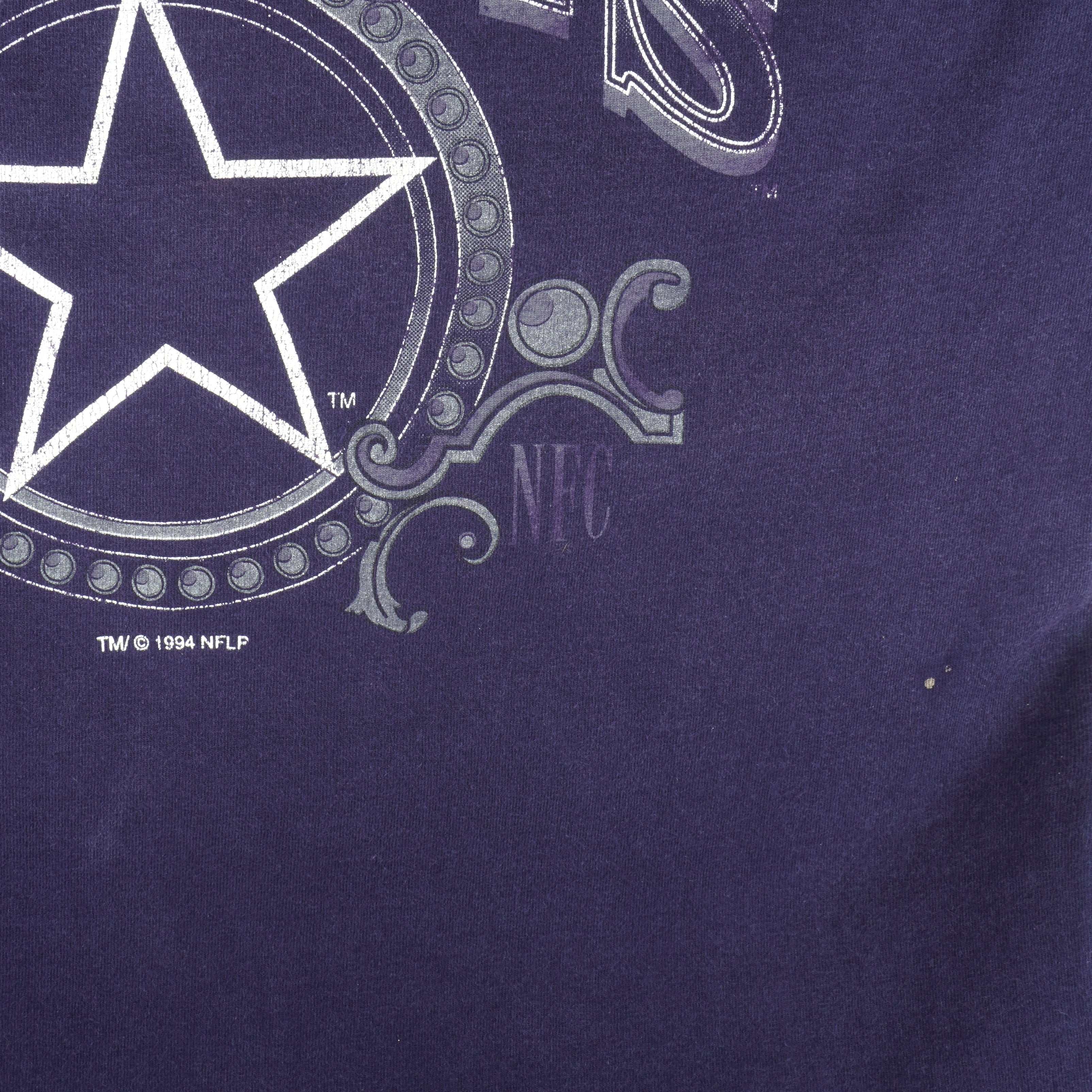 NFL (Logo 7) - Dallas Cowboys Spell-Out T-Shirt 1994 Vintage Football Large