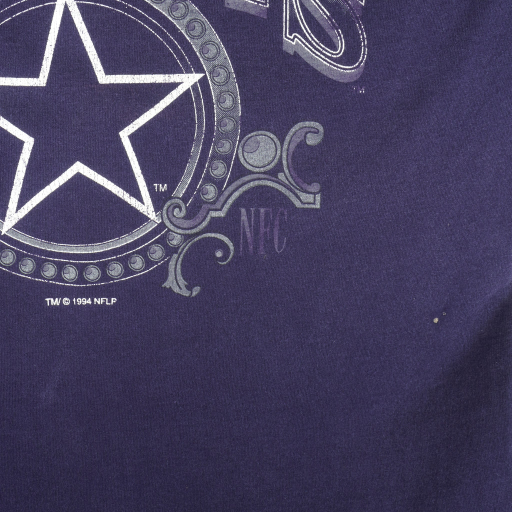 NFL (Logo 7) - Dallas Cowboys Spell-Out T-Shirt 1994 Vintage Football Large
