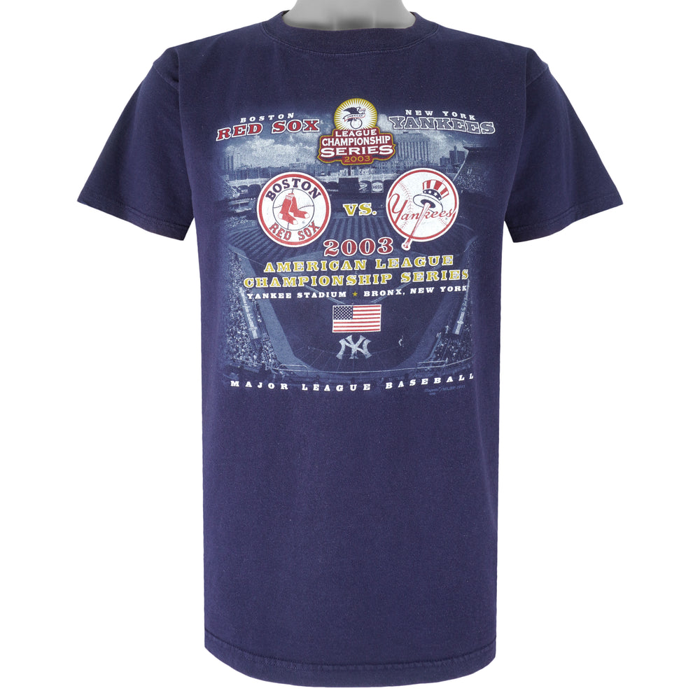 MLB (Majestic) - Red Sox Vs. Yankees AL Championships T-Shirt 2003 Medium Vintage Baseball
