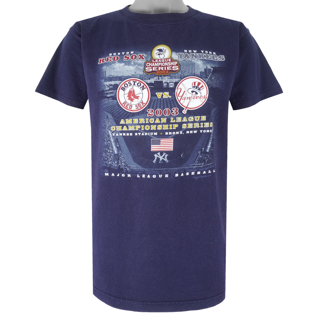 MLB (Majestic) - Red Sox Vs. Yankees AL Championships T-Shirt 2003 Medium Vintage Baseball