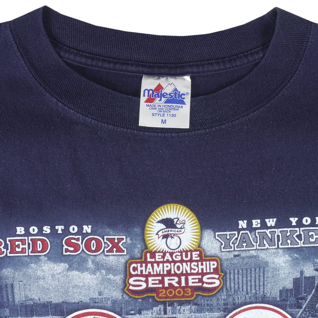 MLB (Majestic) - Red Sox Vs. Yankees AL Championships T-Shirt 2003 Medium Vintage Baseball