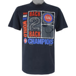 NBA (Trench) - Detroit Pistons Back 2 Back World Champions T-Shirt 1990 Vintage Basketball Medium