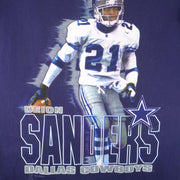 NFL (Salem) - Dallas Cowboys Deion Sanders Player No. 21 T-Shirt 1995 Medium