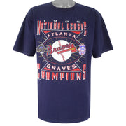 MLB (Logo 7) - Atlanta Braves Champions Single Stitch T-Shirt 1995 X-Large Vintage Retro Baseball