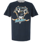NHL (Gildan) - Black San Jose Sharks Metallica T-Shirt 1990s X-Large Vintage Retro Hockey