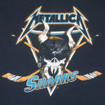NHL (Gildan) - Black San Jose Sharks Metallica T-Shirt 1990s X-Large Vintage Retro Hockey