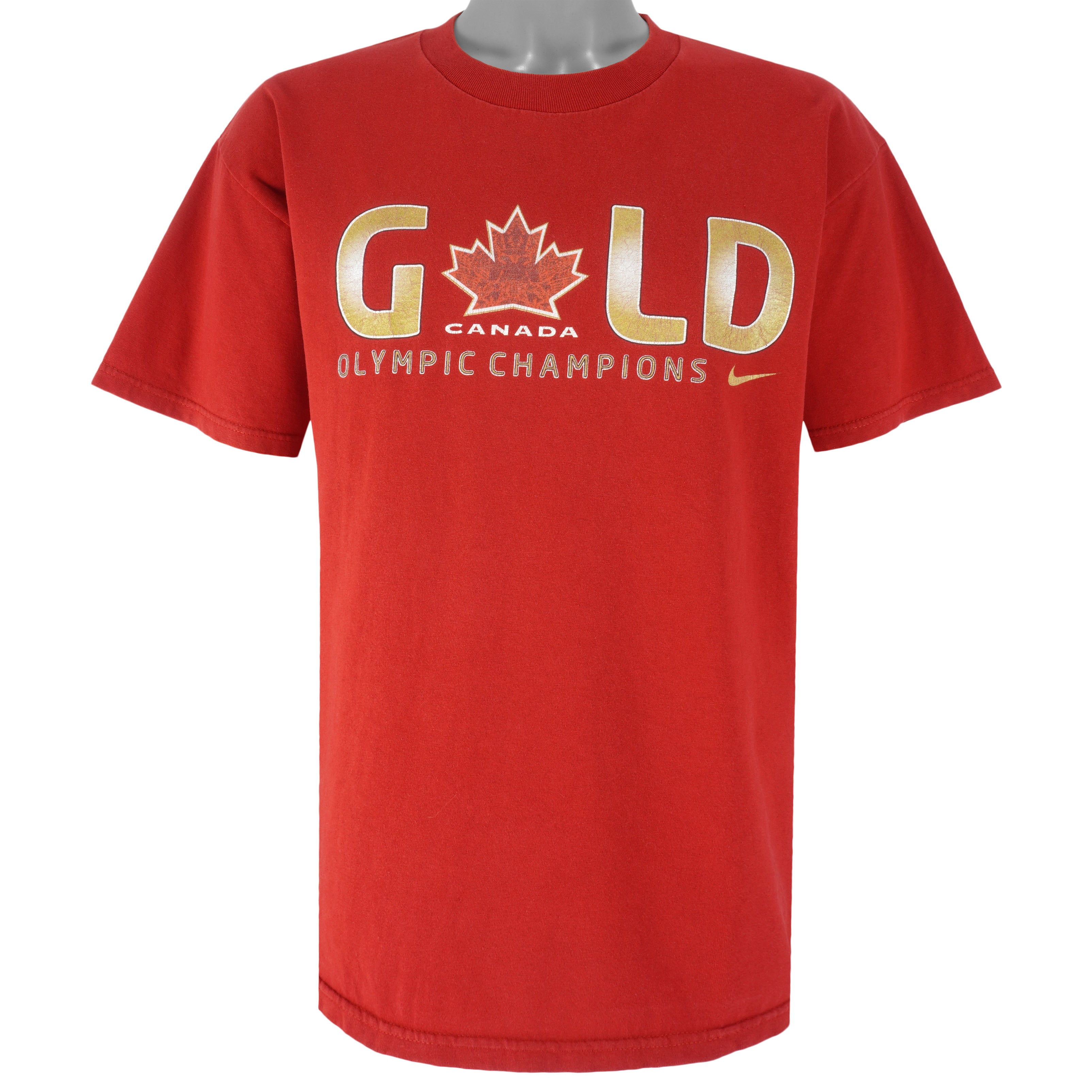 Nike - Canada Gold Olympic Champions T-Shirt 2010 Large Vintage Winter Games