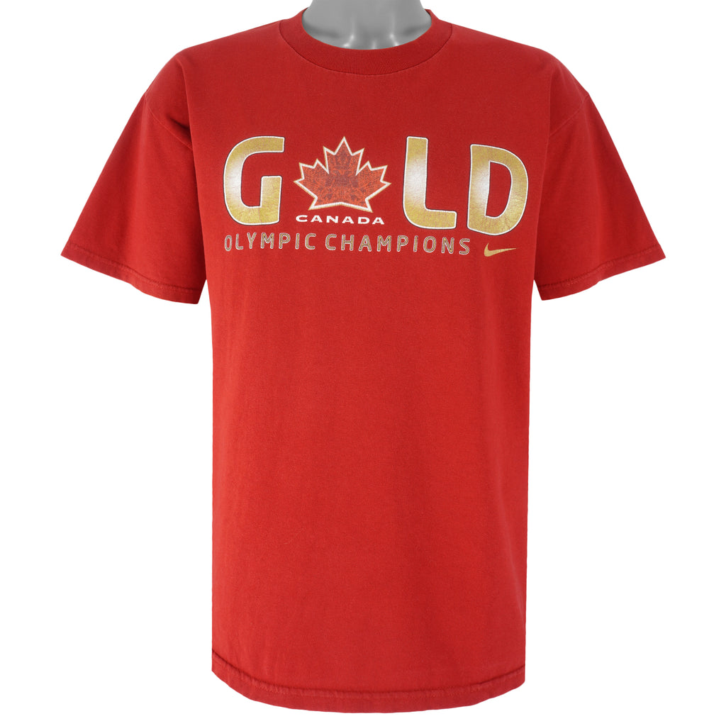 Nike - Canada Gold Olympic Champions T-Shirt 2010 Large Vintage Winter Games
