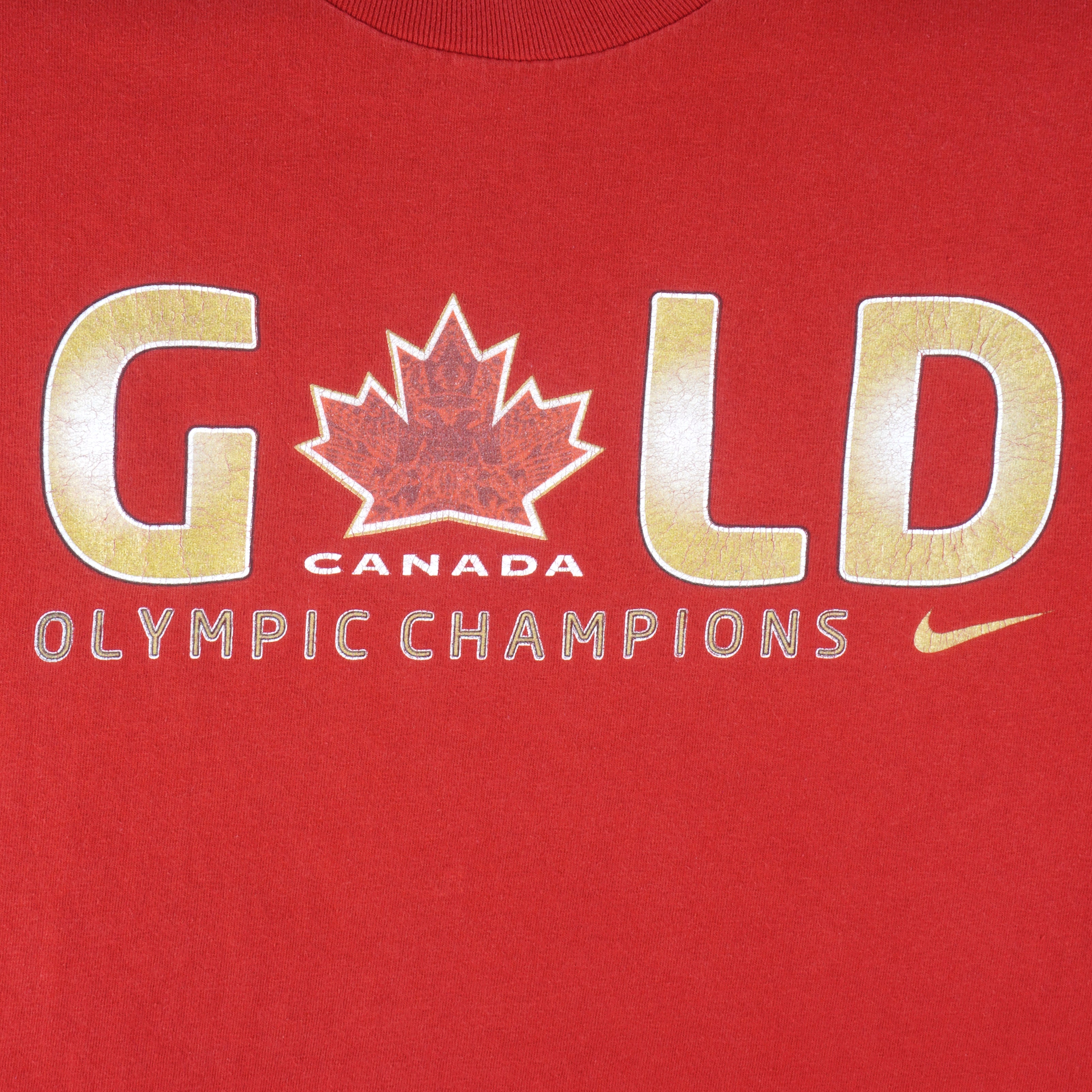 Nike - Canada Gold Olympic Champions T-Shirt 2010 Large Vintage Winter Games