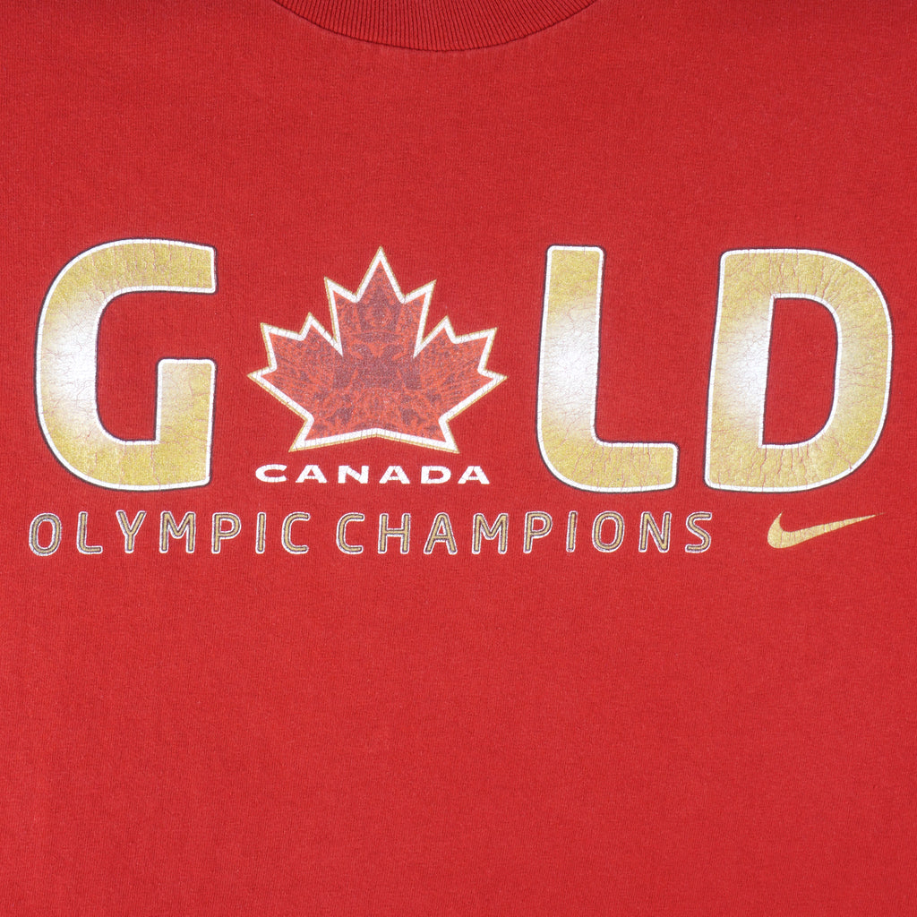 Nike - Canada Gold Olympic Champions T-Shirt 2010 Large Vintage Winter Games