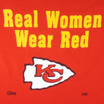 NFL (Salem) - Kansas City Chiefs Real Women Wear Red T-Shirt 1990s Large Vintage Retro Football