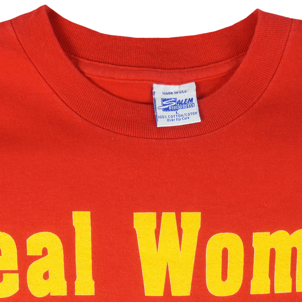 NFL (Salem) - Kansas City Chiefs Real Women Wear Red T-Shirt 1990s Large Vintage Retro Football