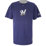 Nike - Milwaukee Brewers Embroidered T-Shirt 1990s Large