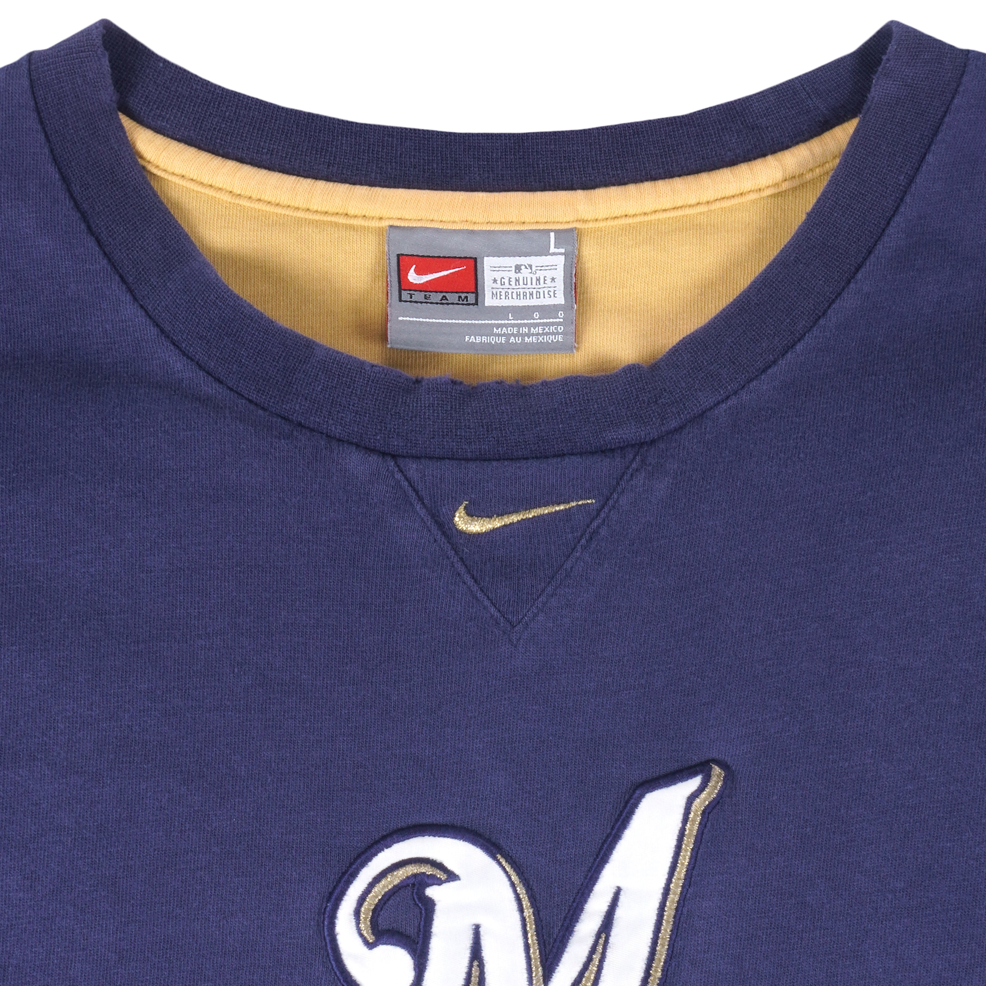 Nike - Milwaukee Brewers Embroidered T-Shirt 1990s Large Vintage Baseball MLB