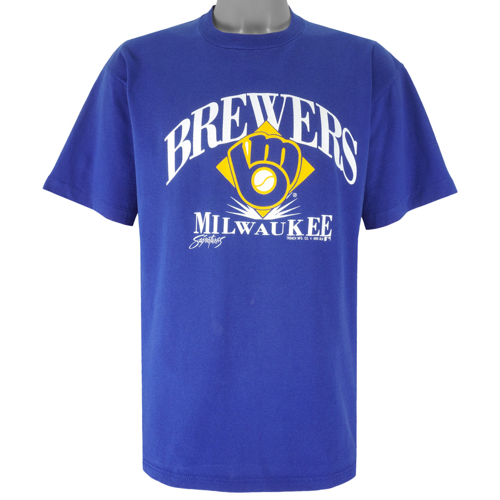 MLB (Jerzees) - Milwaukee Brewers T-Shirt 1990 X-Large Vintage Baseball