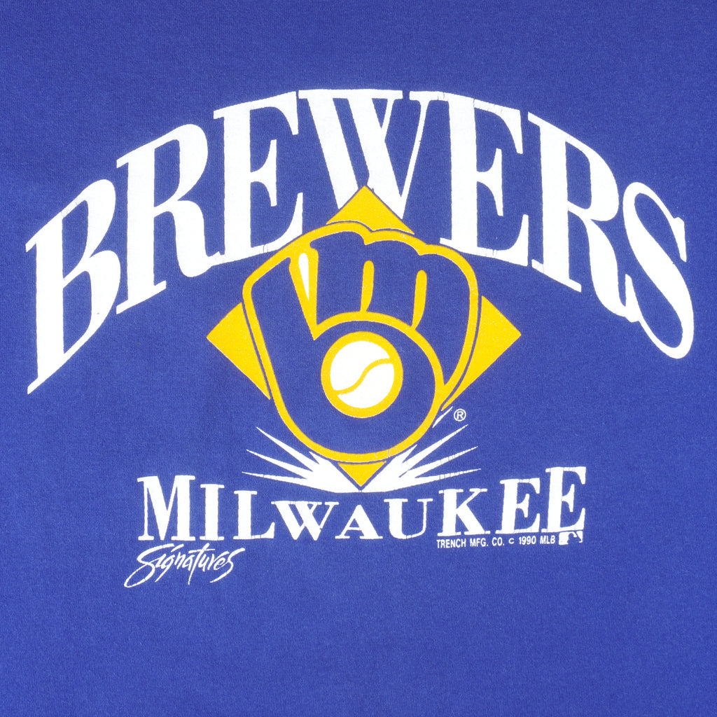 MLB (Jerzees) - Milwaukee Brewers T-Shirt 1990 X-Large Vintage Baseball