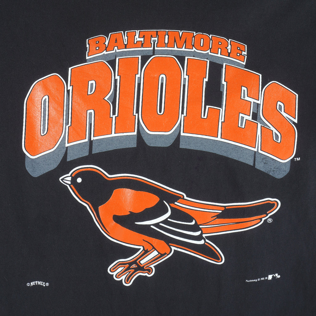 MLB (Nutmeg) - Baltimore Orioles Cal Ripken No.8 T-Shirt 1995 Large Vintage Retro Baseball