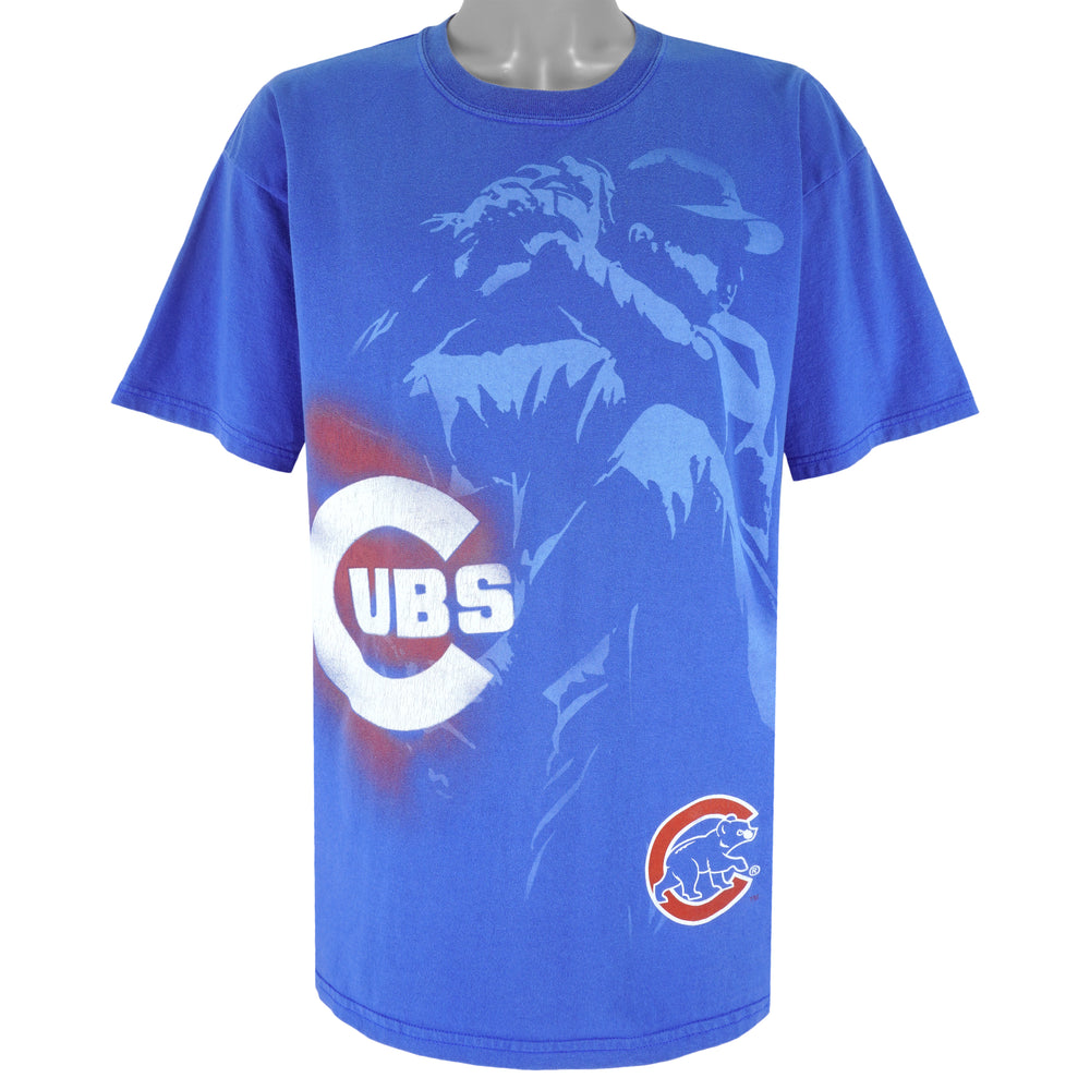 MLB (Lee) - Blue Chicago Cubs Big Logo T-Shirt 1990s X-Large Vintage Retro Baseball