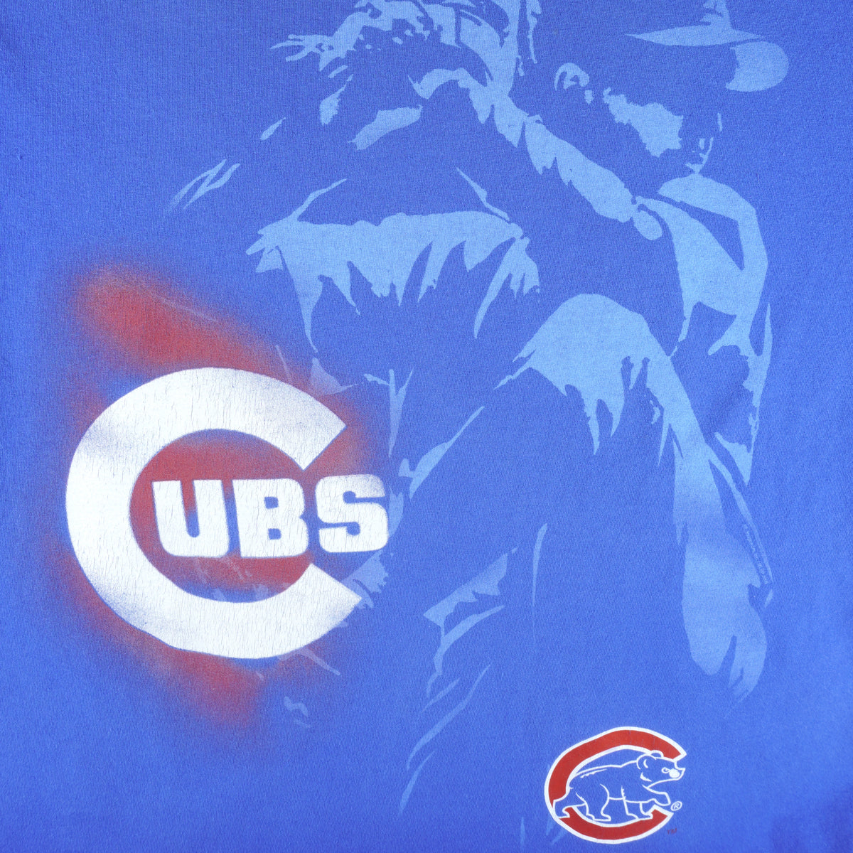 MLB (Lee) - Blue Chicago Cubs Big Logo T-Shirt 1990s X-Large Vintage Retro Baseball