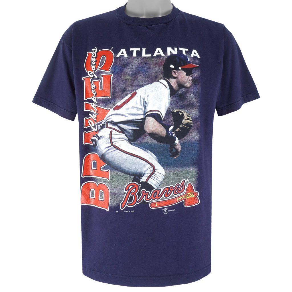 MLB (Joy Athlectic) - Atlanta Braves Big Logo T-Shirt 1998 Large Vintage Retro Baseball