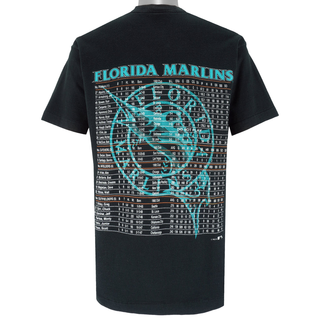 MLB (Home Team) - Florida Marlins Team Players Single Stitch T-Shirt 1993 Large Vintage Retro Baseball