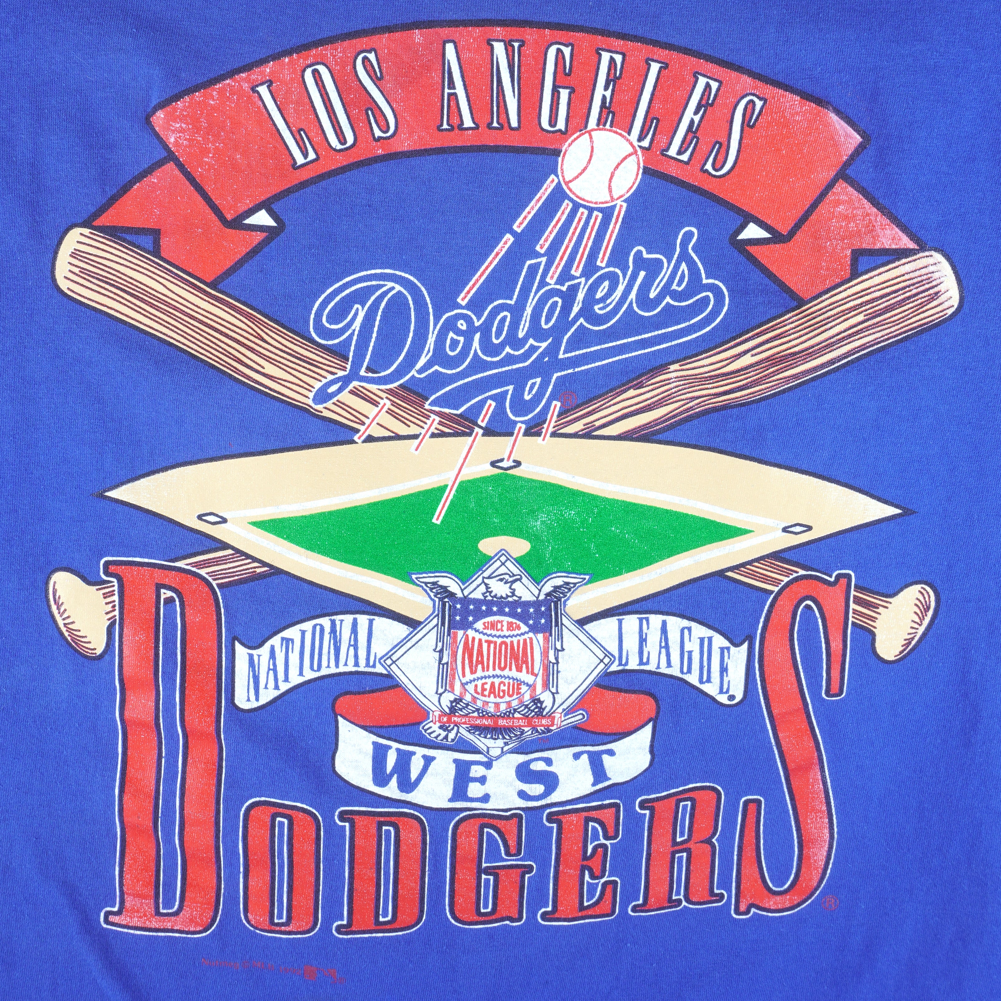 MLB (Nutmeg) - LA Dodgers Single Stitch T-Shirt 1990s X-Large Vintage Retro Baseball