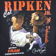 MLB (Power Pro) - Baltimore Orioles Cal Ripken Single Stitch T-Shirt 1997 X-Large Vintage Retro Baseball