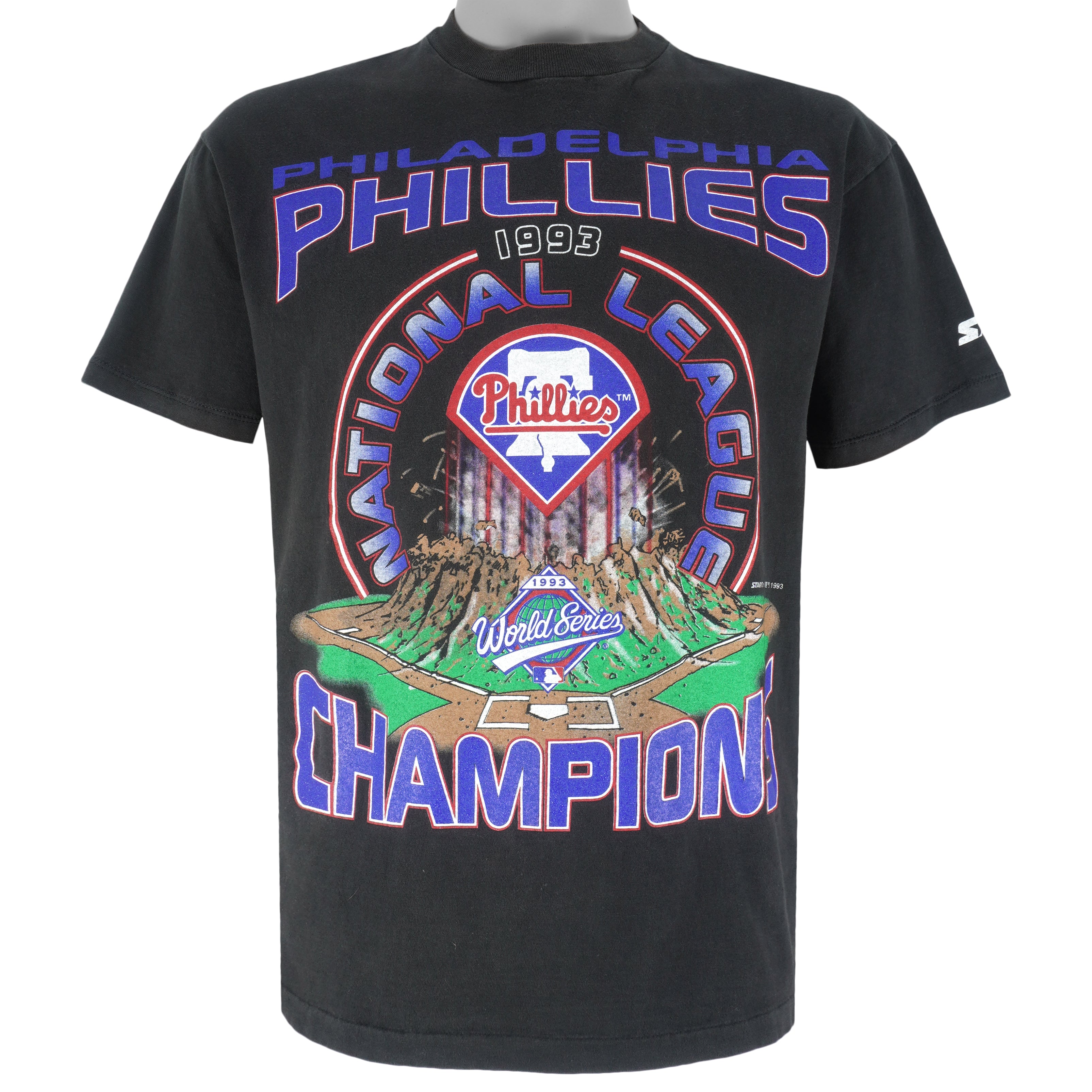 Starter - Philadelphia Phillies Champs Single Stitch T-Shirt 1993 Large Vintage Retro Baseball