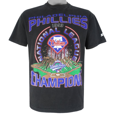 Starter - Philadelphia Phillies Champs Single Stitch T-Shirt 1993 Large
