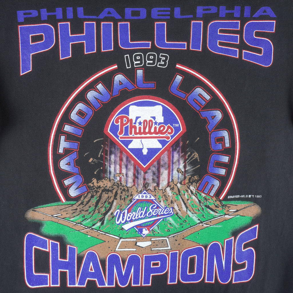 Starter - Philadelphia Phillies Champs Single Stitch T-Shirt 1993 Large Vintage Retro Baseball