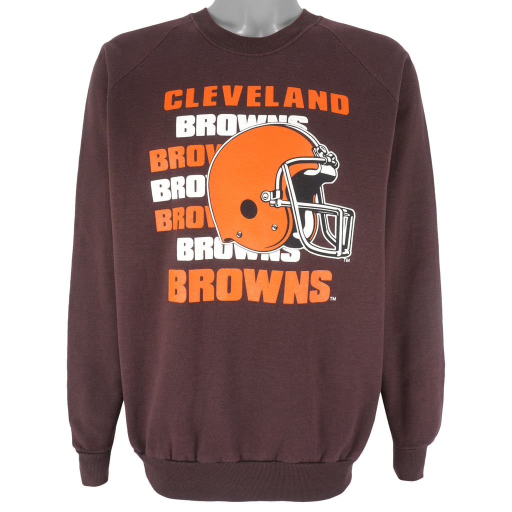 NFL (Garan Inc) - Cleveland Browns Crew Neck Sweatshirt 1990s X-Large Vintage Retro Football