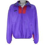 Columbia - Purple Zip-Up Fleece Jacket 1990s Medium Vintage Retro