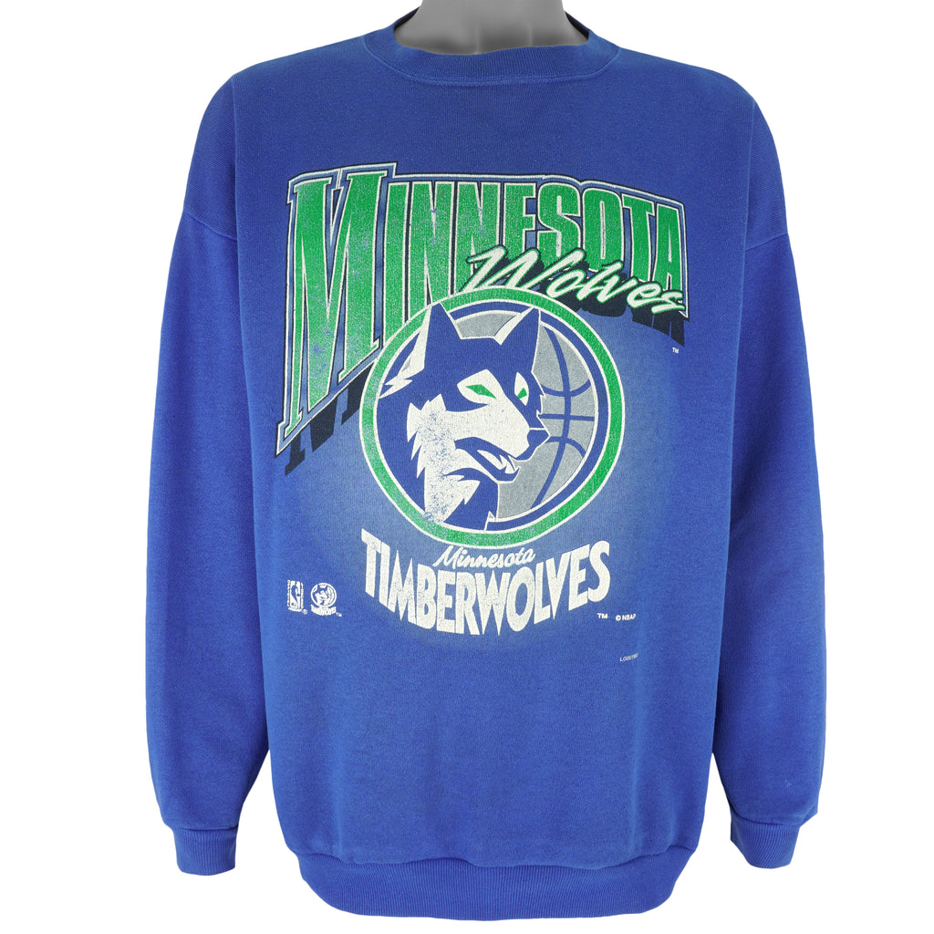 NBA (Competitor) - Minnesota Timberwolves Crew Neck Sweatshirt 1990s XX-Large Vintage Retro Basketball