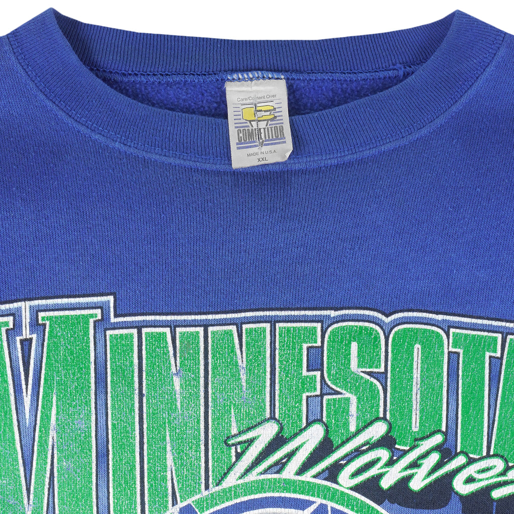 NBA (Competitor) - Minnesota Timberwolves Crew Neck Sweatshirt 1990s XX-Large Vintage Retro Basketball