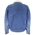 Camel - Button-Up Denim Jacket 1990s Large Vintage Retro