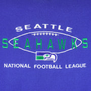 NFL (Logo Athletic) - Seattle Seahawks Embroidered Crew Neck Sweatshirt 1990s Large Vintage Retro Football