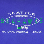 NFL (Logo Athletic) - Seattle Seahawks Embroidered Crew Neck Sweatshirt 1990s Large Vintage Retro Football