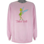 Disney - Tinker Bell Embroidered Crew Neck Sweatshirt 1990s XX-Large