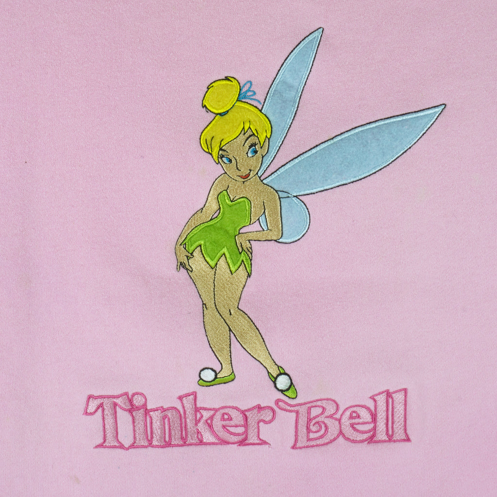 Disney - Tinker Bell Embroidered Crew Neck Sweatshirt 1990s XX-Large
