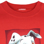 Disney - Red 101 Dalmatians Crew Neck Sweatshirt 1990s Medium Vintage Retro