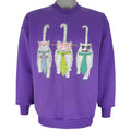 Vintage (Hanes) - Purple Big Cats Breakout Crew Neck Sweatshirt 1990s Large Vintage Retro