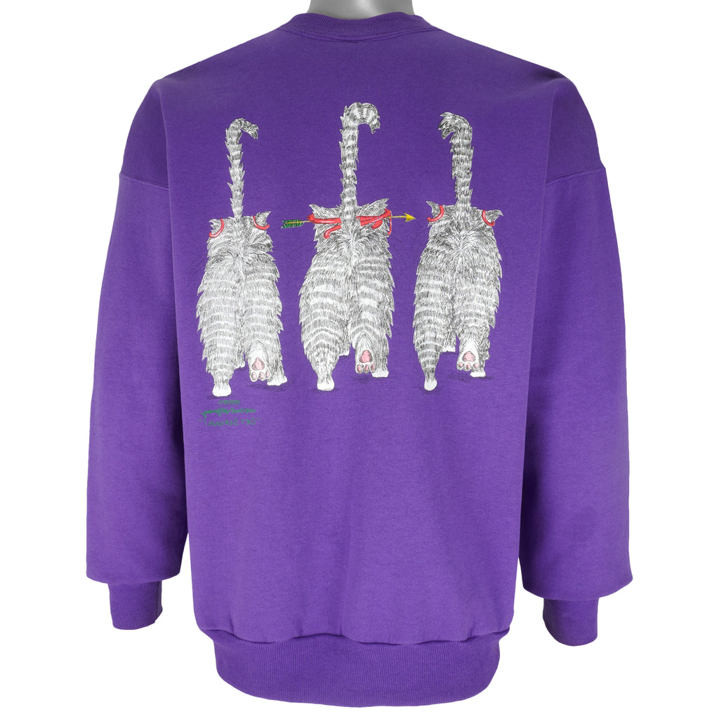 Vintage (Hanes) - Purple Big Cats Breakout Crew Neck Sweatshirt 1990s Large Vintage Retro