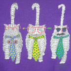 Vintage (Hanes) - Purple Big Cats Breakout Crew Neck Sweatshirt 1990s Large Vintage Retro