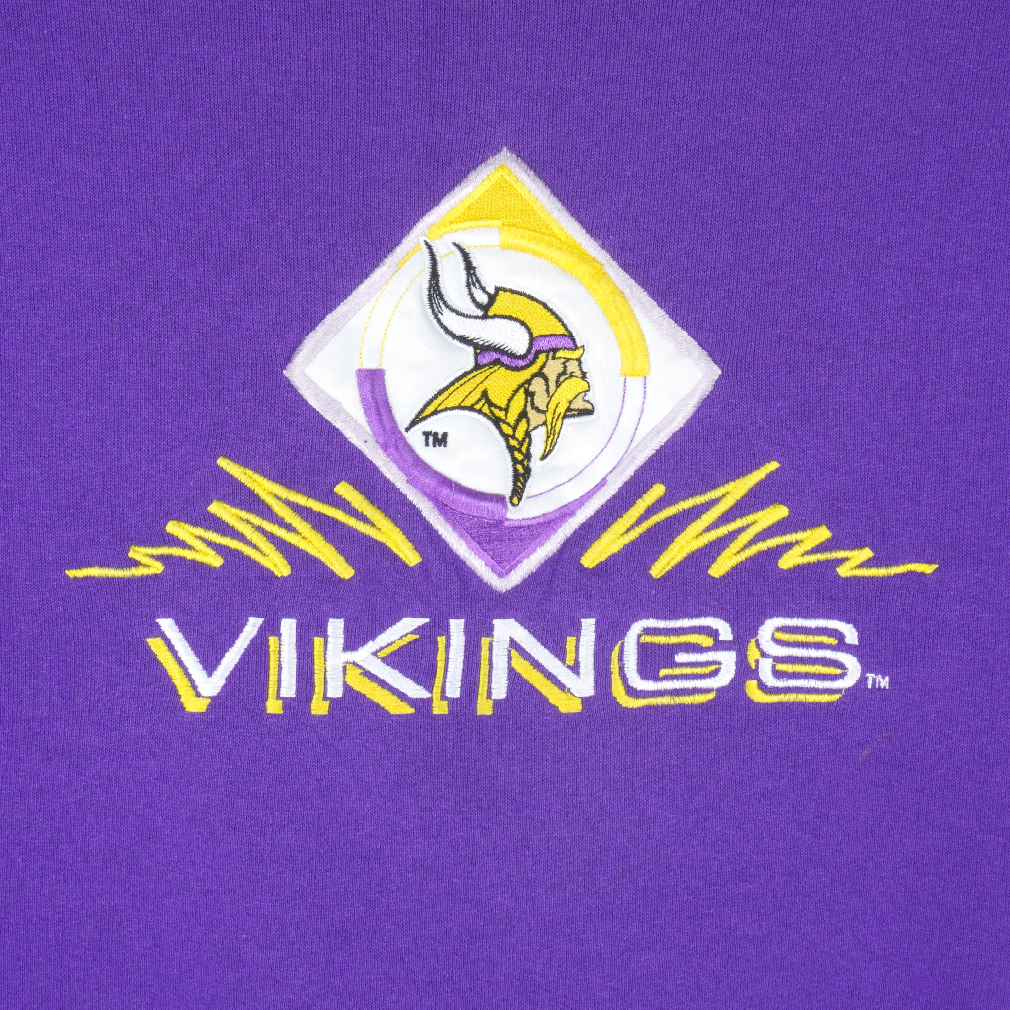 NFL (Logo 7) - Minnesota Vikings Embroidered Crew Neck Sweatshirt 1990s Large Vintage Retro Football