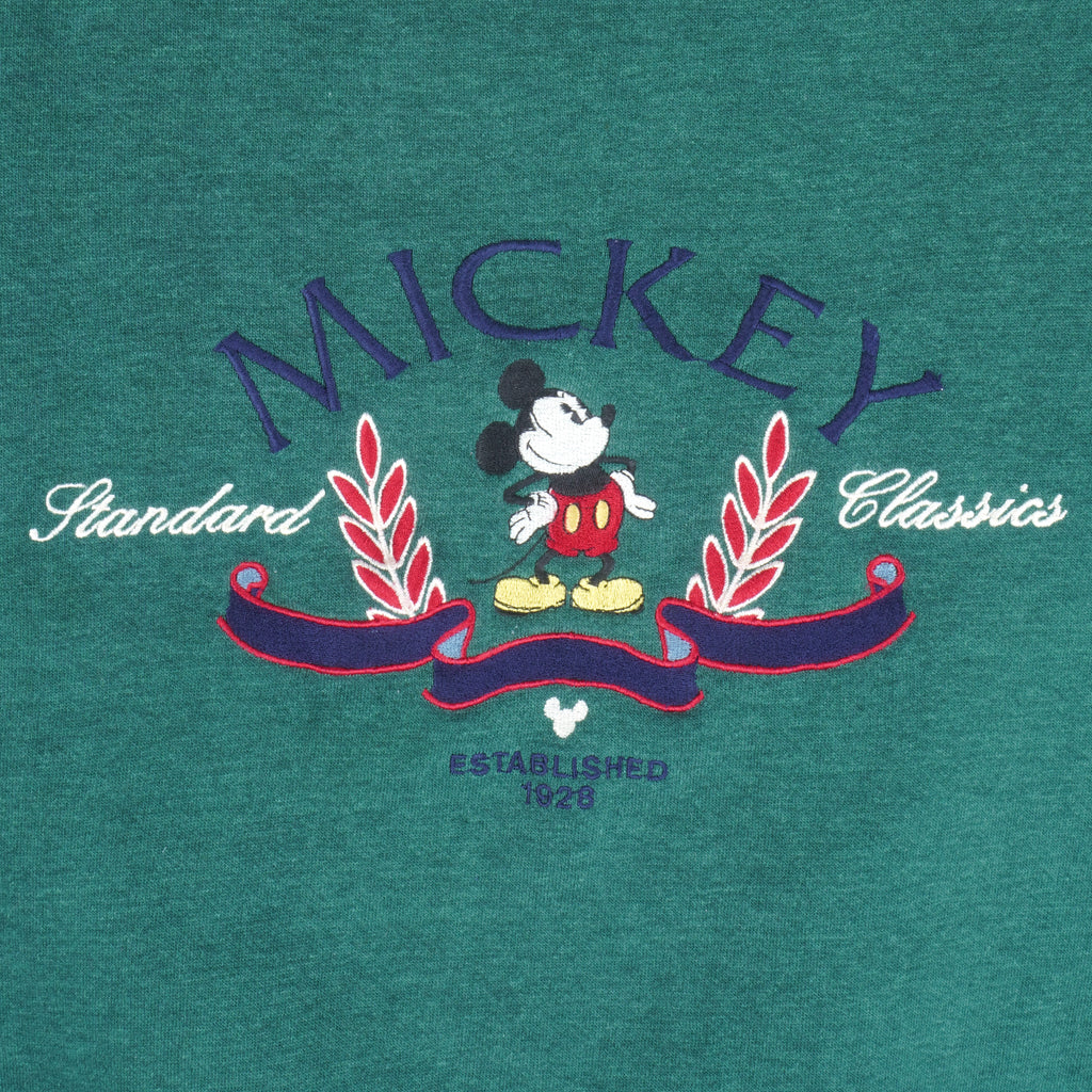 Disney - Mickey Mouse Standard Classics Crew Neck Sweatshirt 1990s Large Vintage Retro